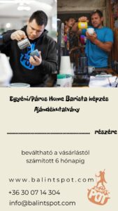 Home Barista képzés 1-2  fő részére