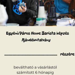 Home Barista képzés 1-2  fő részére