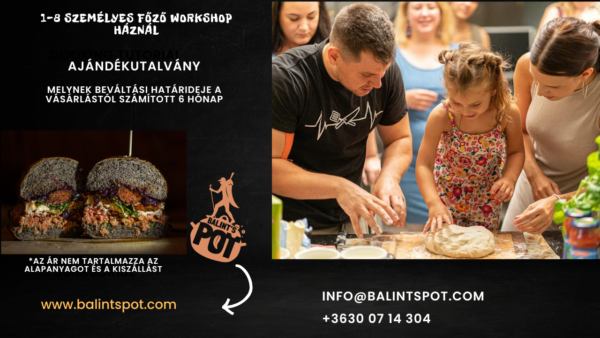 Főző workshop Háznál 1-5 fővel -  Ajándékutalvány